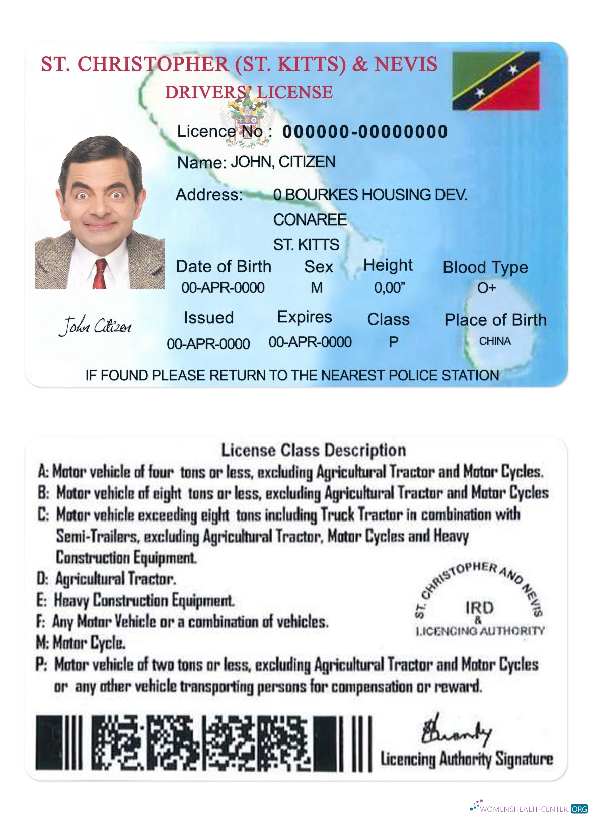 download St Kitts & Nevis driving license